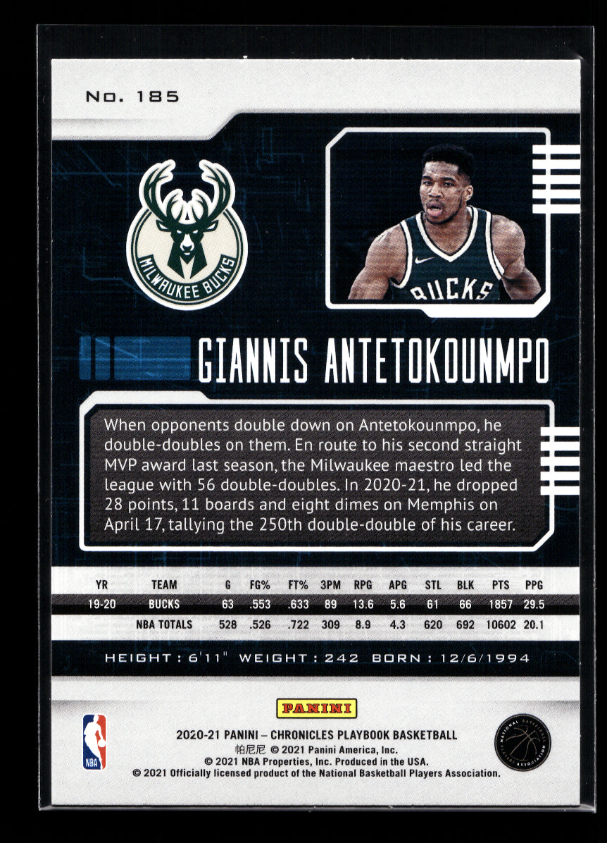 2020-21 Panini Chronicles #185 Giannis Antetokounmpo/Playbook {Milwaukee Bucks)