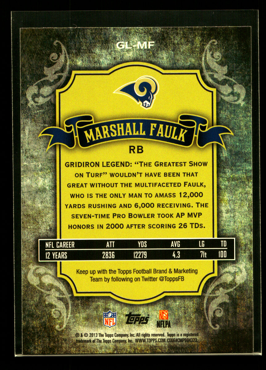 2013 Topps Gridiron Legends #GLMF Marshall Faulk (St. Louis Rams)