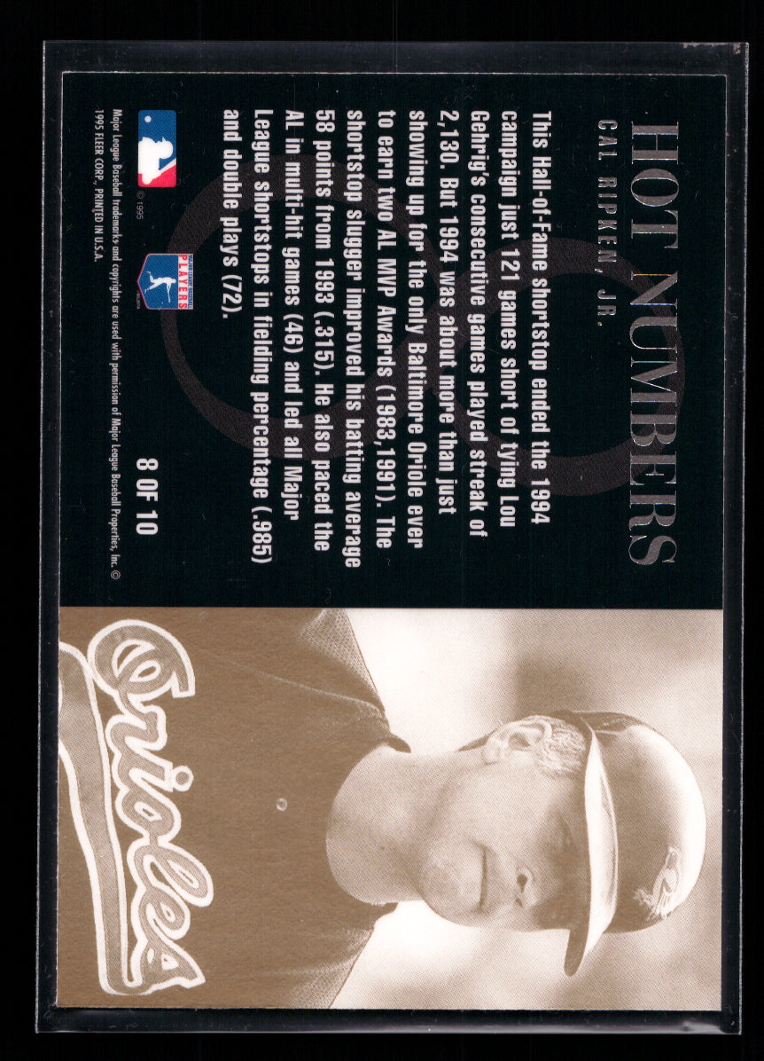 1995 Flair Hot Numbers #8 Cal Ripken (Baltimore Orioles)