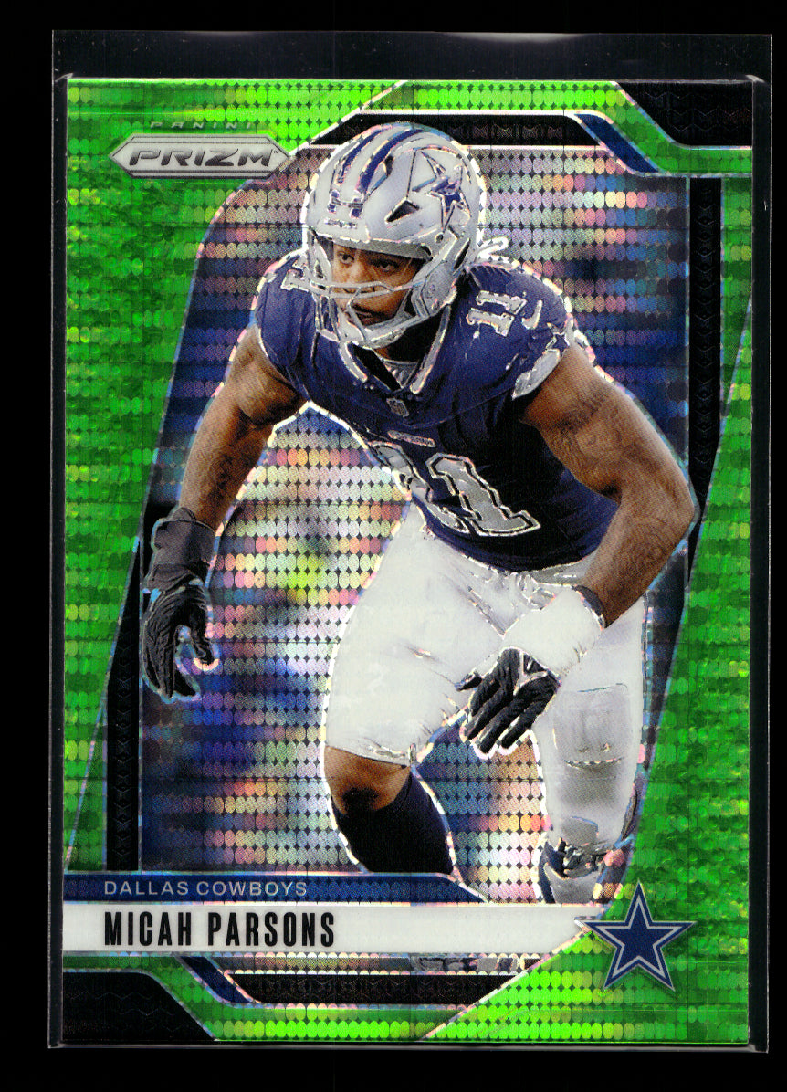 2024 Panini Prizm Prizms Neon Green Pulsar #77 Micah Parsons (Dallas Cowboys)