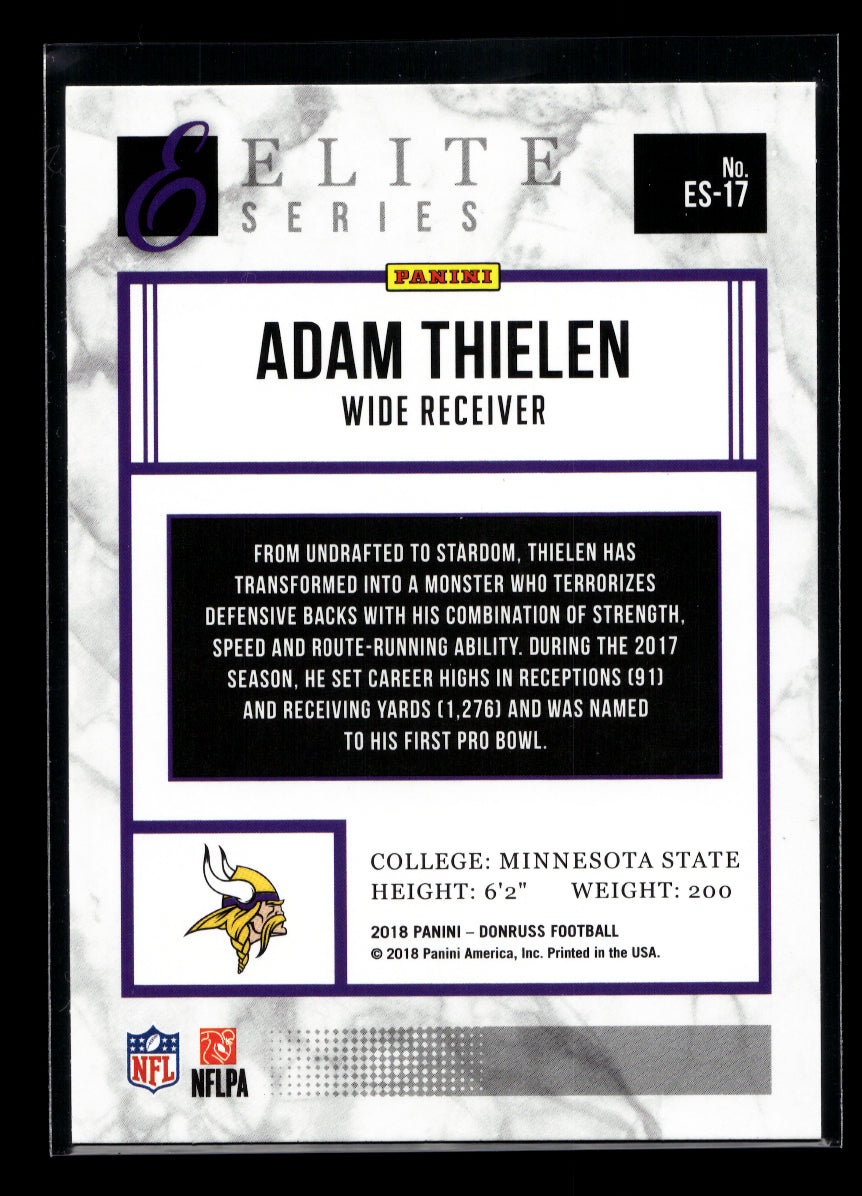2018 Donruss The Elite Series #17 Adam Thielen (Minnesota Vikings)