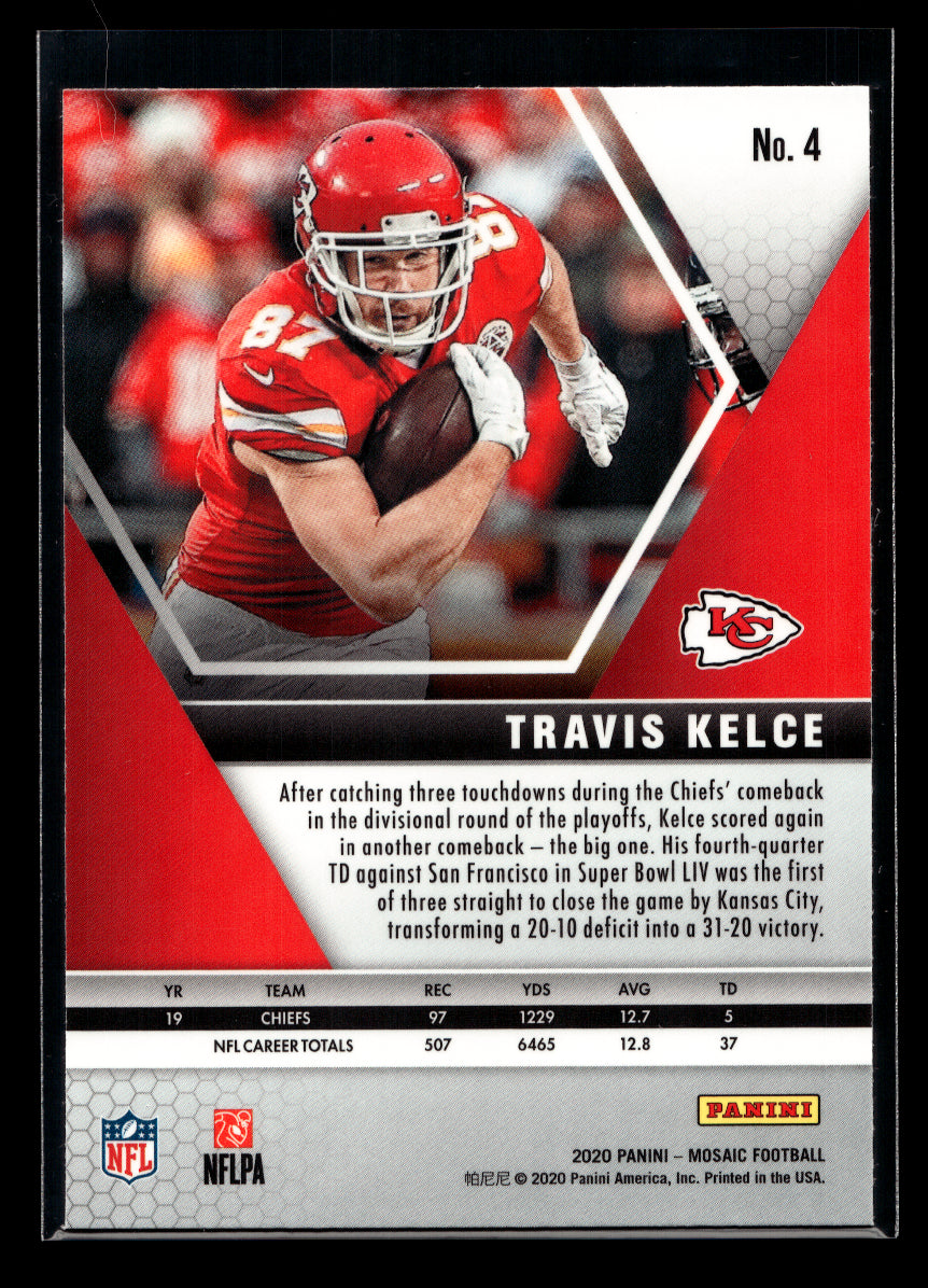 2020 Panini Mosaic #4 Travis Kelce (Kansas City Chiefs)