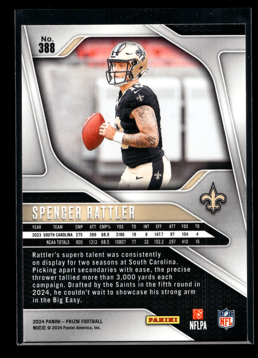 2024 Panini Prizm #388 Spencer Rattler Rookie (New Orleans Saints)
