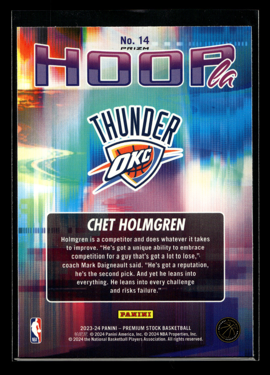 2023-24 Hoops Premium Stock Hoopla Silver Prizm #14 Chet Holmgren Team: Oklahoma City Thunder