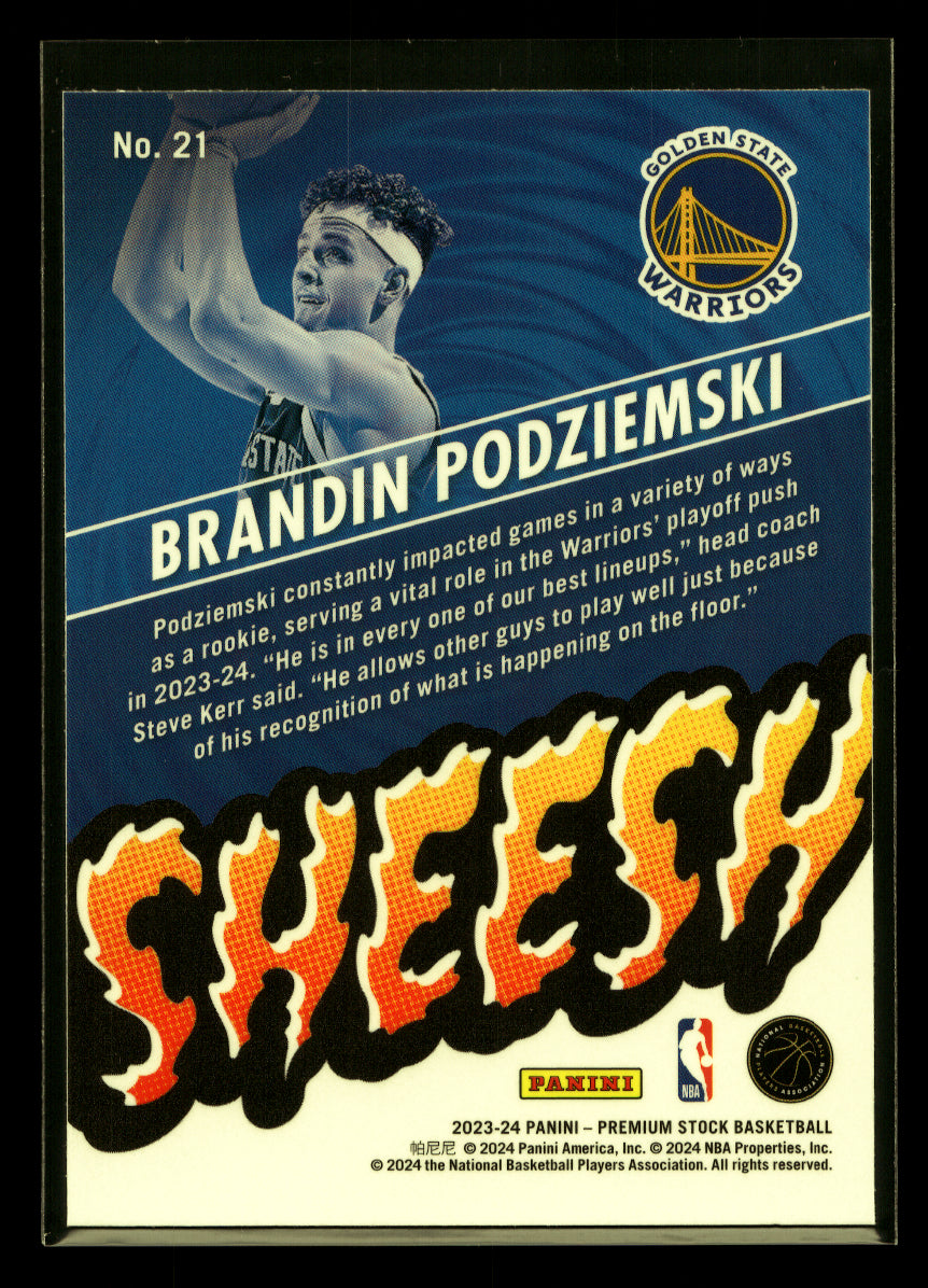 2023-24 Hoops Premium Stock Sheesh #21 Brandin Podziemski (Golden State Warriors)