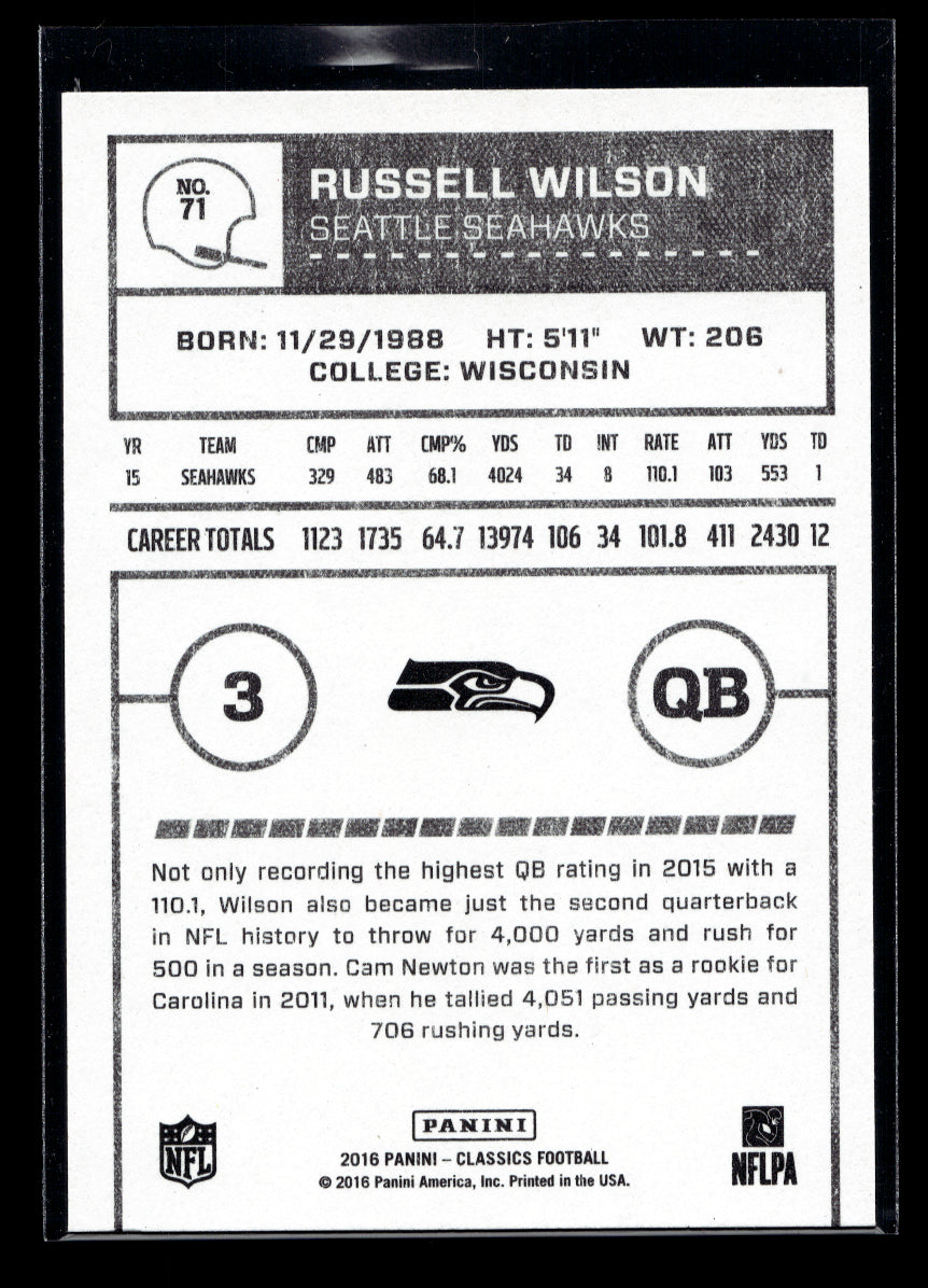 2016 Classics #71 Russell Wilson (Seattle Seahawks)