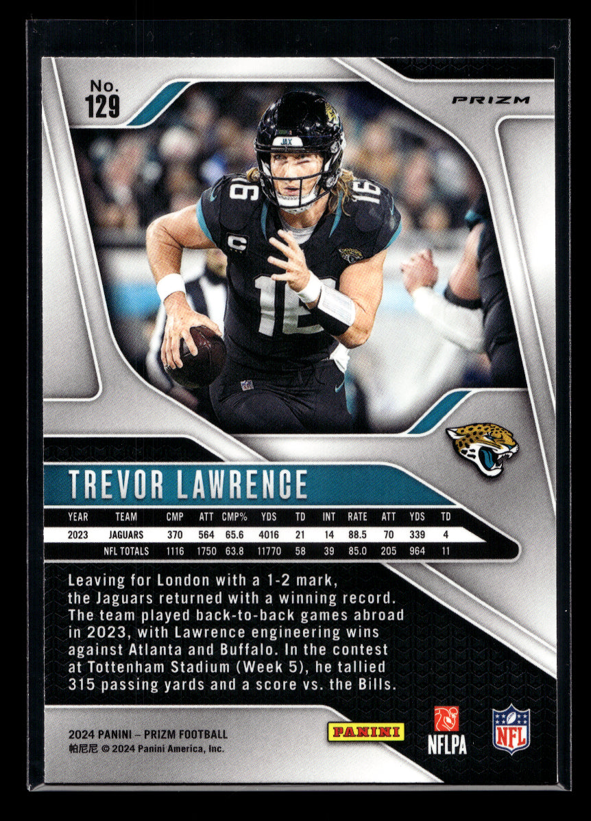 2024 Panini Prizm Prizms Silver #129 Trevor Lawrence (Jacksonville Jaguars)