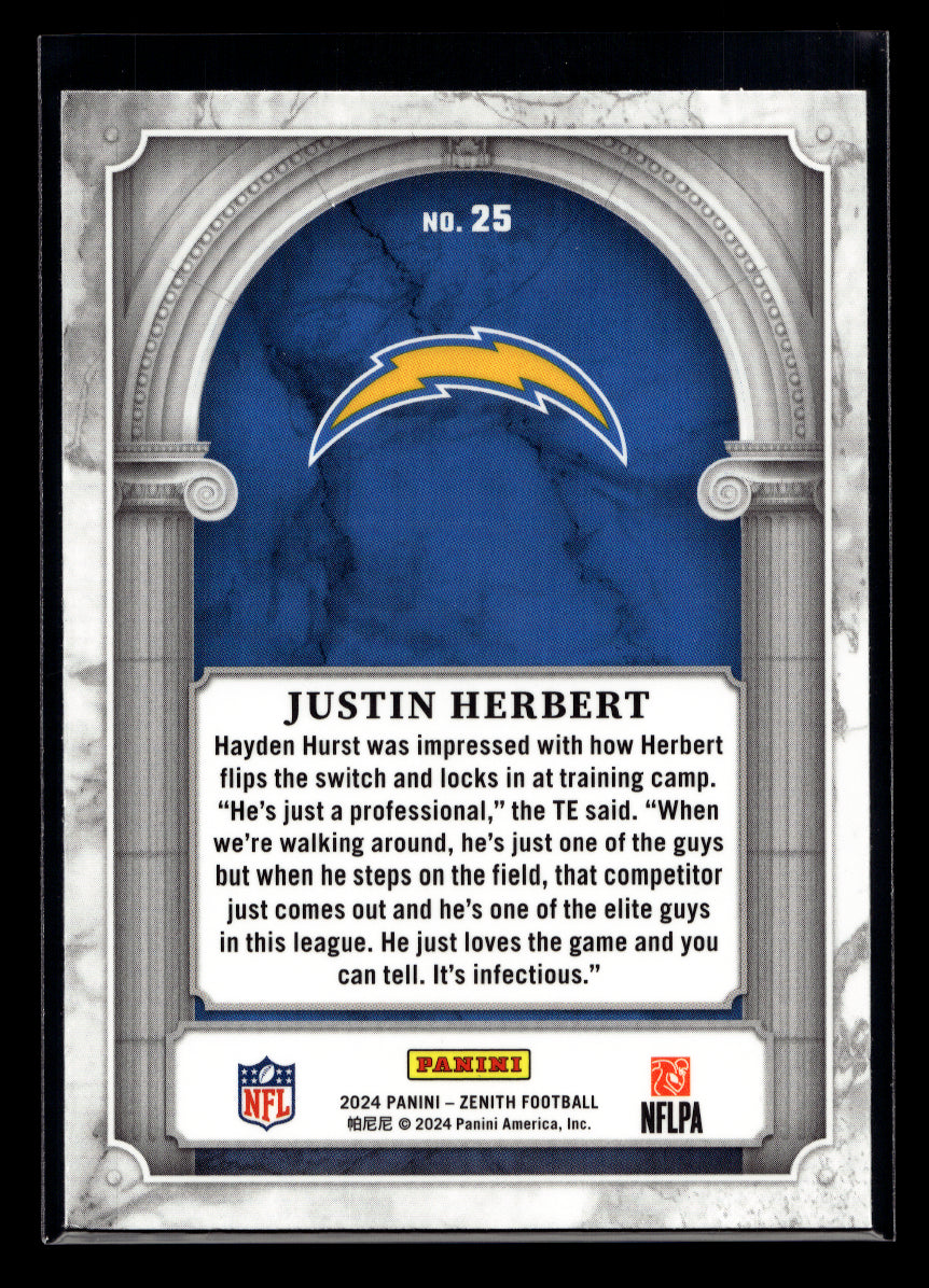 2024 Zenith Z Marquee #25 Justin Herbert (Los Angeles Chargers)