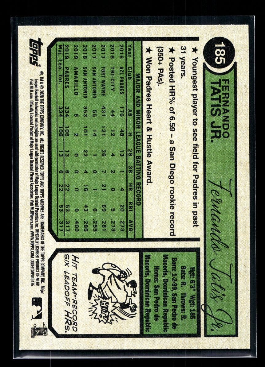 2020 Topps Archives #185 Fernando Tatis Jr. (San Diego Padres)