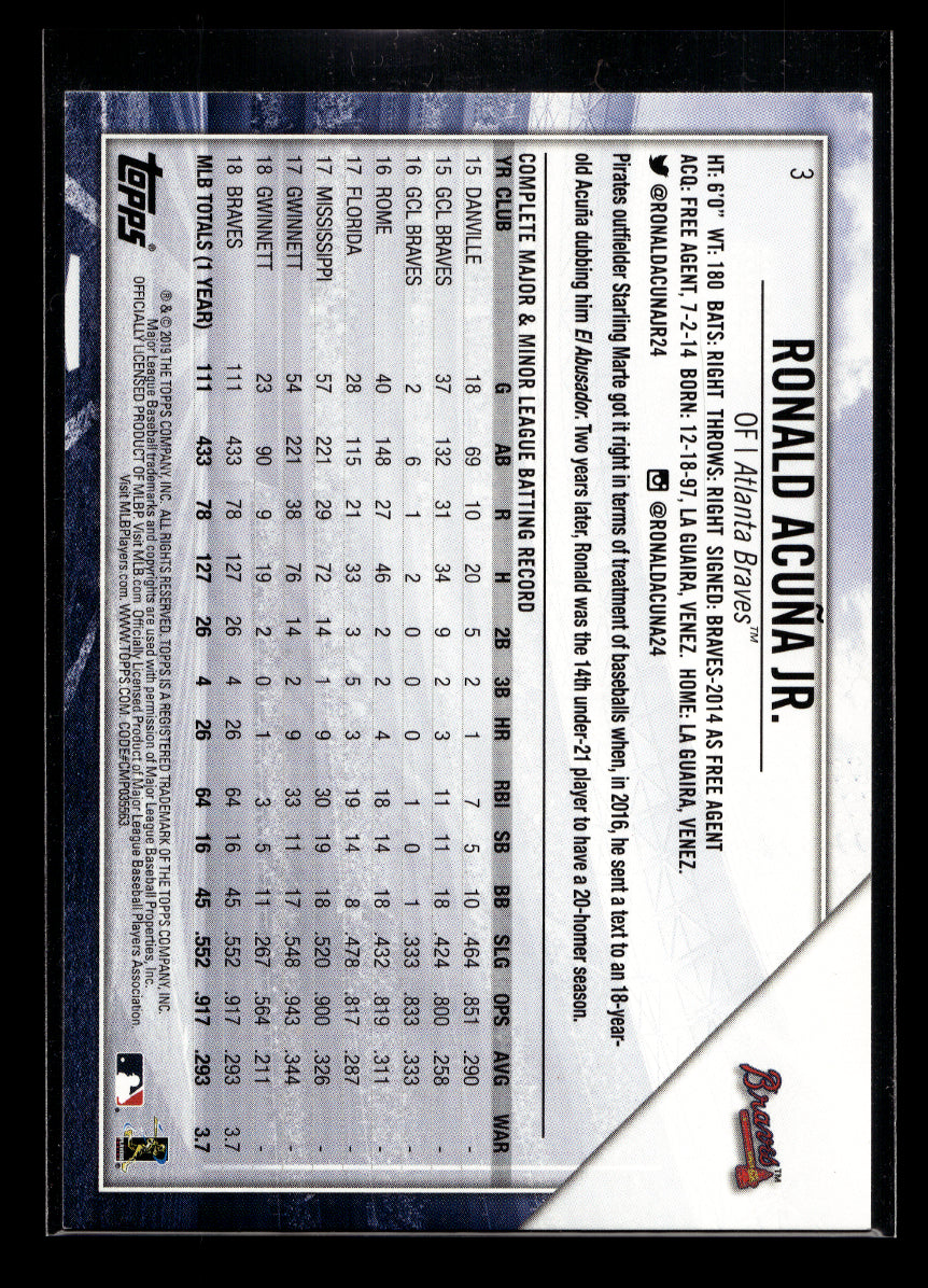 2019 Topps National Baseball Card Day #3 Ronald Acuna Jr. (Atlanta Braves)