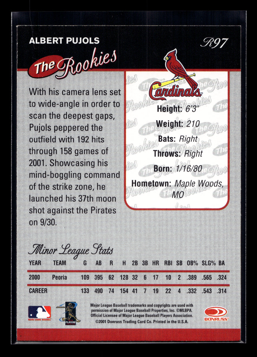 2001 Donruss Rookies #R97 Albert Pujols UPD (St. Louis Cardinals)