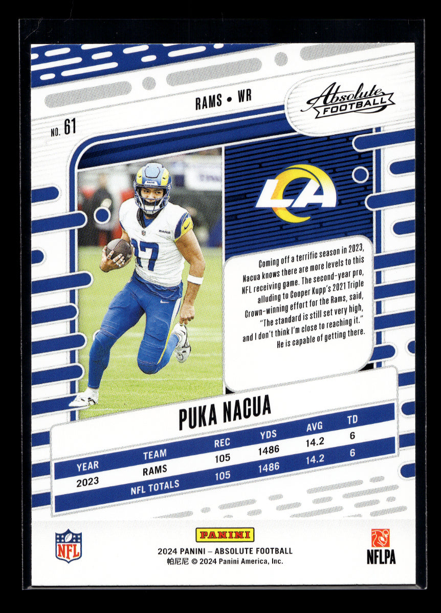 2024 Absolute #61 Puka Nacua (Los Angeles Rams)