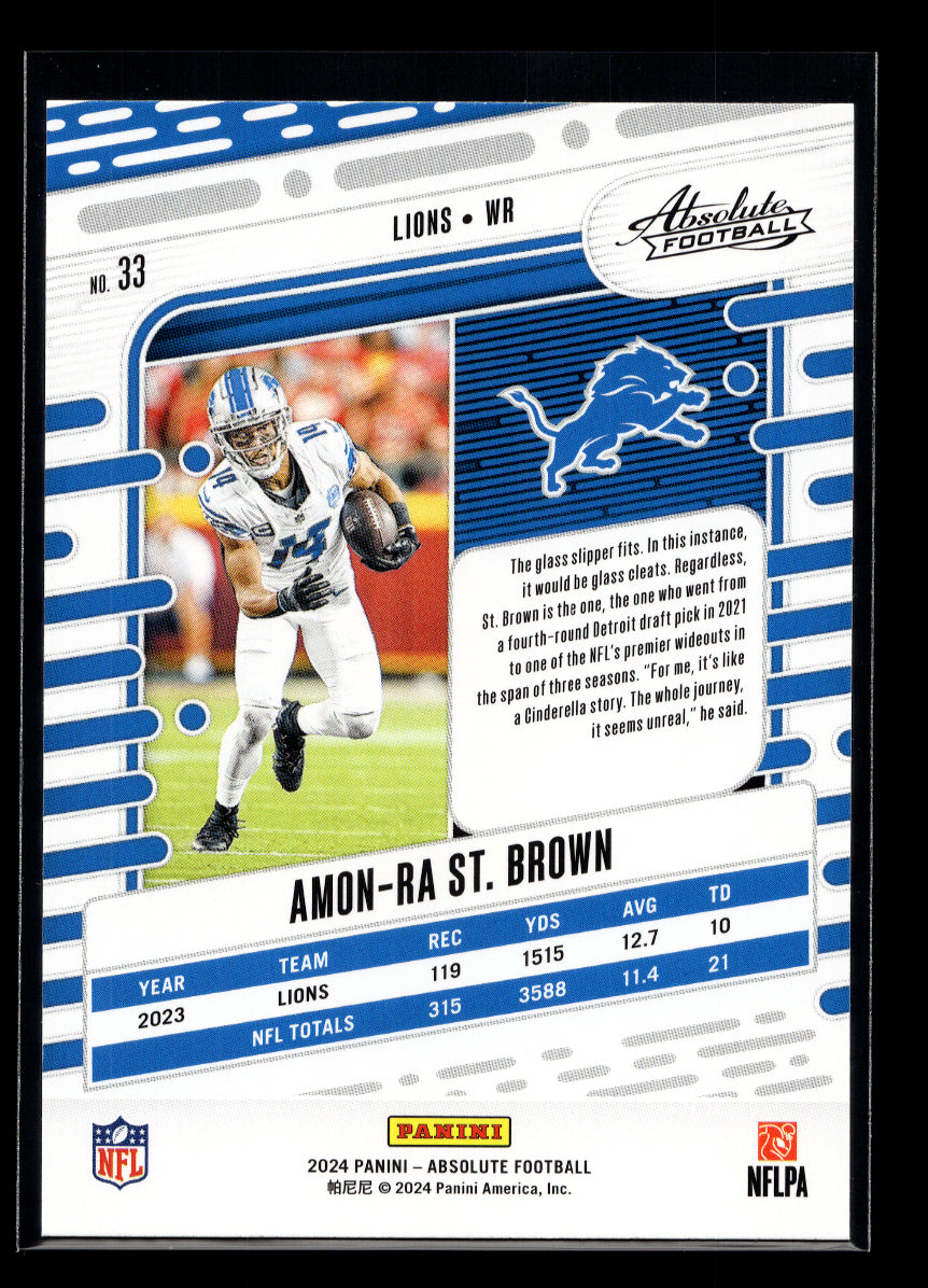 2024 Absolute #33 Amon-Ra St. Brown (Detroit Lions)