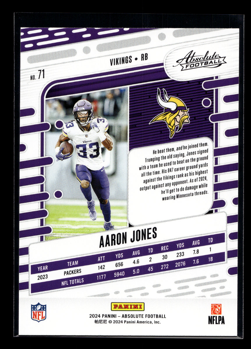 2024 Absolute #71 Aaron Jones (Minnesota Vikings)