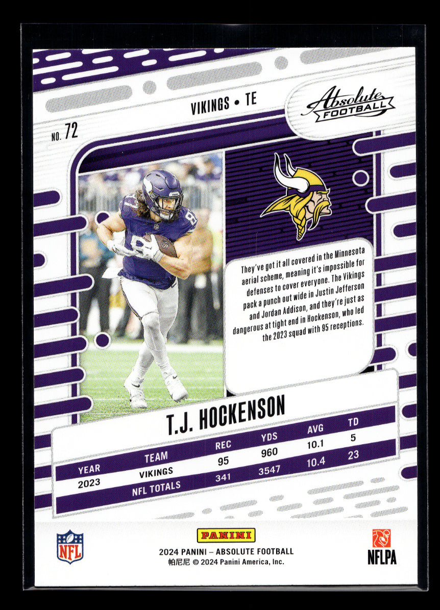 2024 Absolute #72 T.J. Hockenson (Minnesota Vikings)