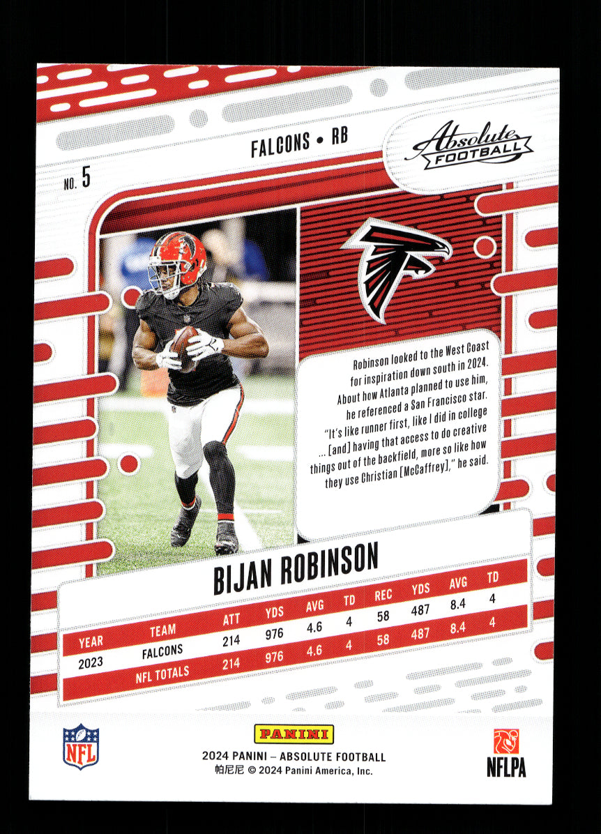 2024 Absolute #5 Bijan Robinson (Atlanta Falcons)