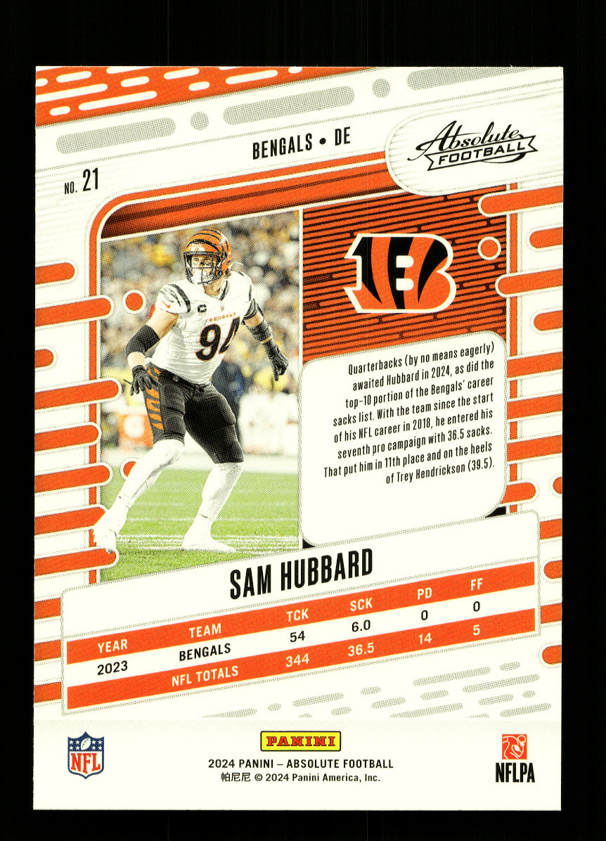 2024 Absolute #21 Sam Hubbard (Cincinnati Bengals)