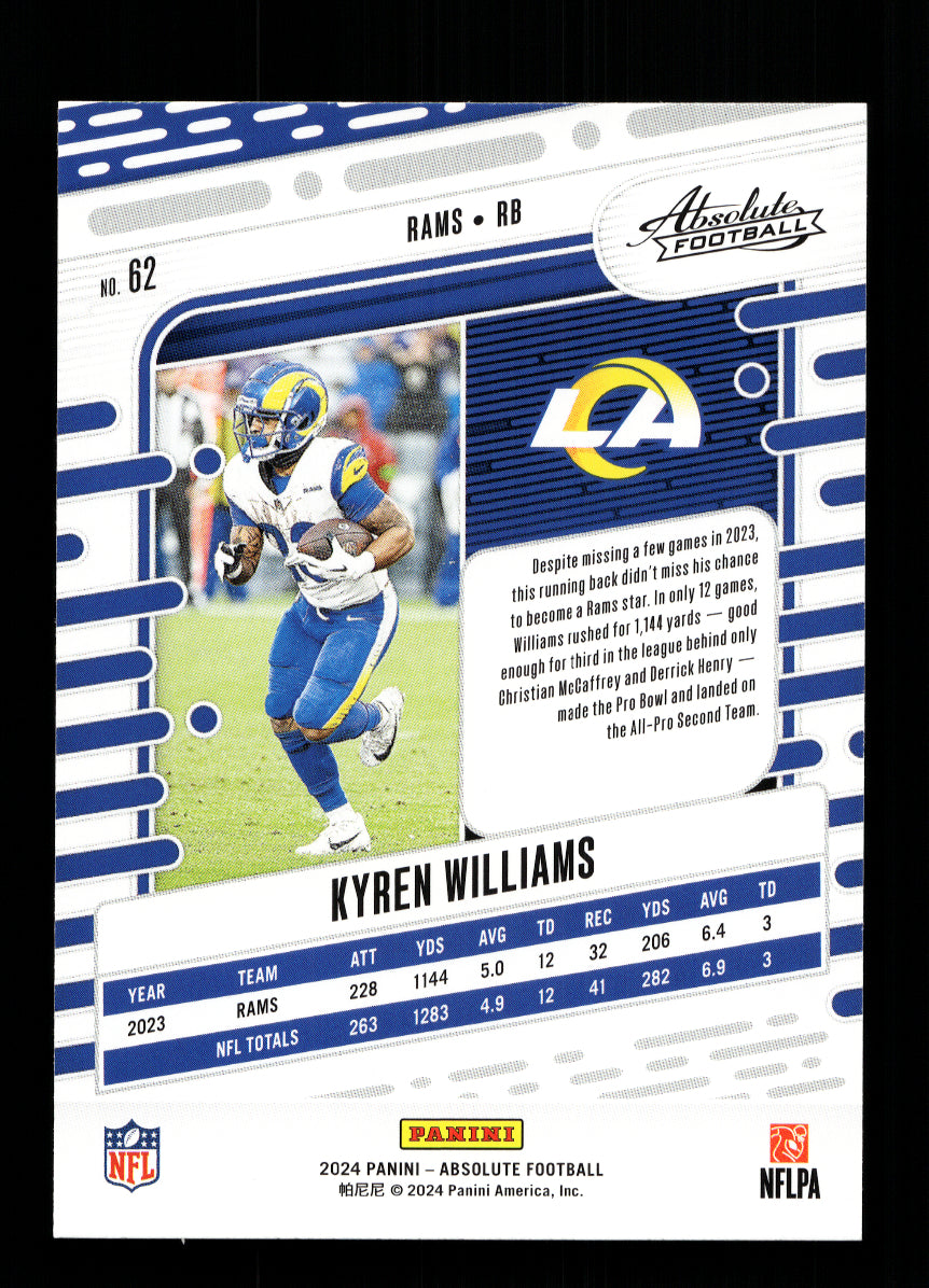 2024 Absolute #62 Kyren Williams (Los Angeles Rams)