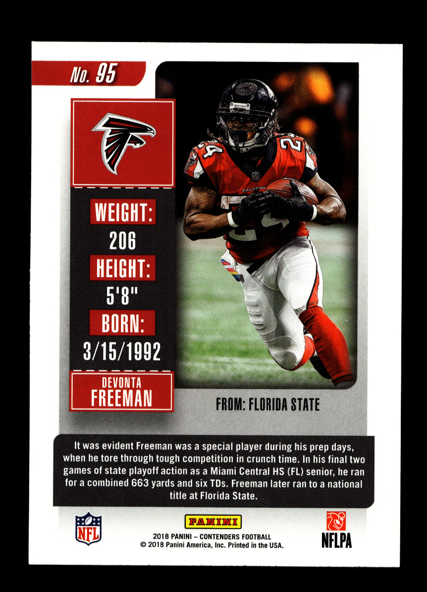 2018 Panini Contenders #95 Devonta Freeman (Atlanta Falcons)