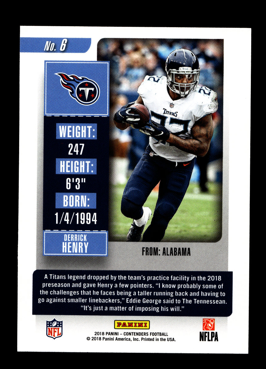 2018 Panini Contenders #6 Derrick Henry (Tennessee Titans)