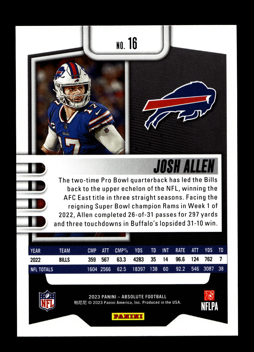 2023 Absolute #16 Josh Allen (Buffalo Bills)