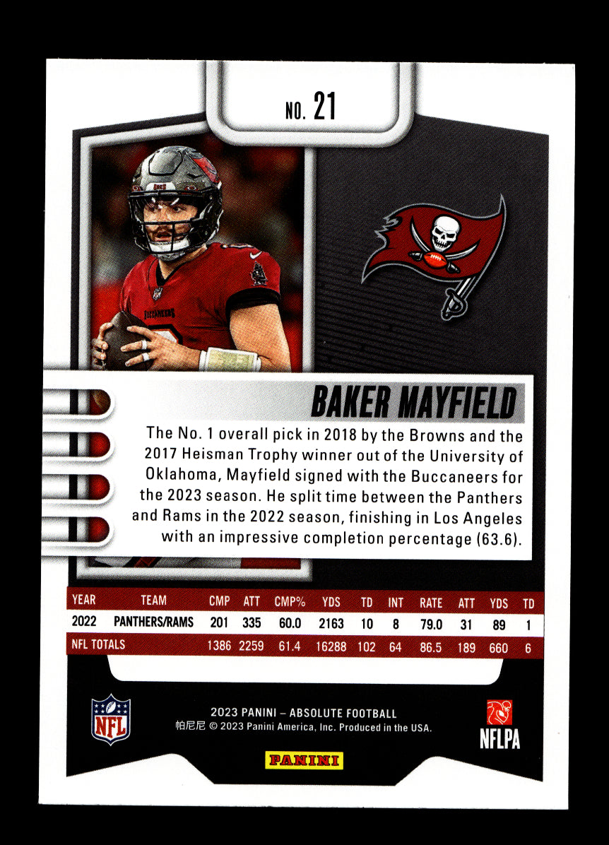 2023 Absolute #21 Baker Mayfield (Tampa Bay Buccaneers)