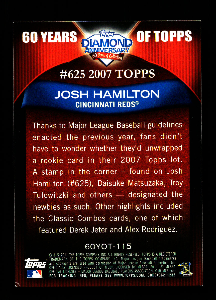 2011 Topps 60 Years of Topps #115 Josh Hamilton (Cincinnati Reds)