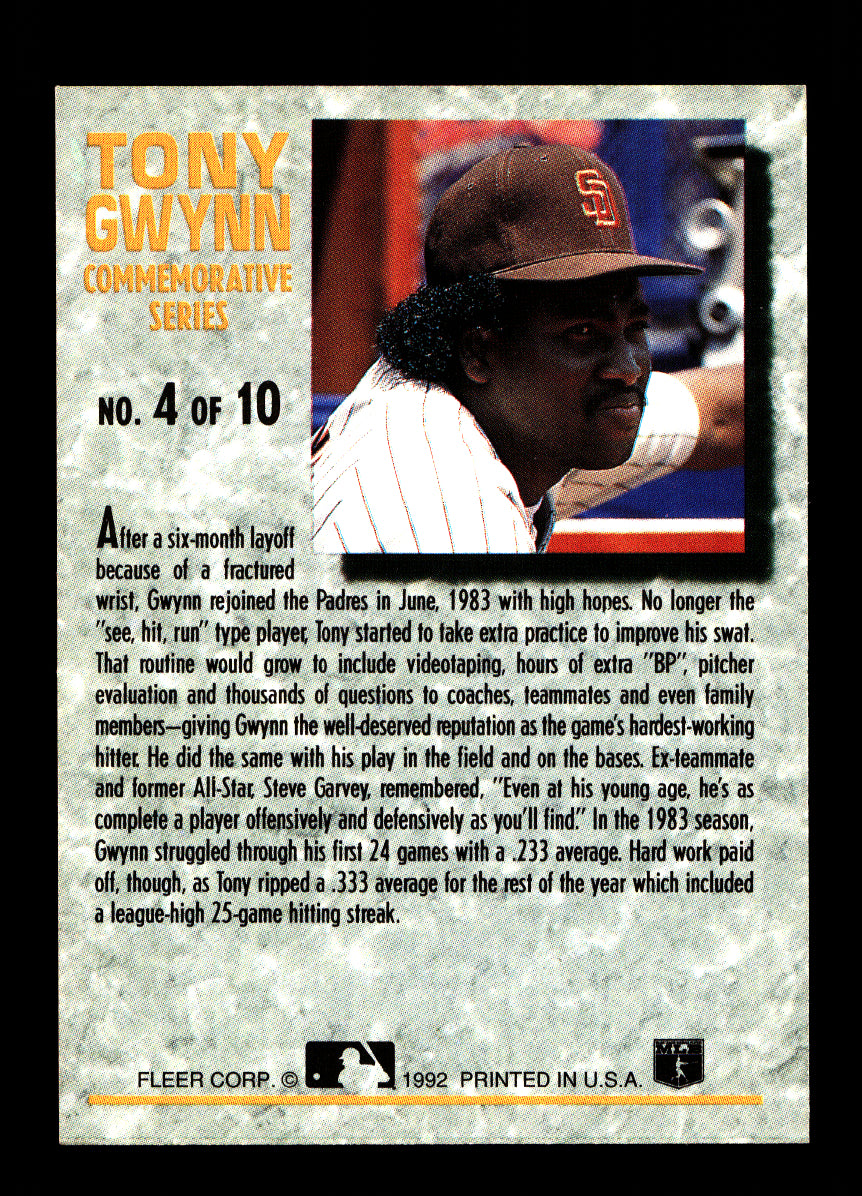 1992 Ultra Fleer Tony Gwynn #4 (San Diego Padres)
