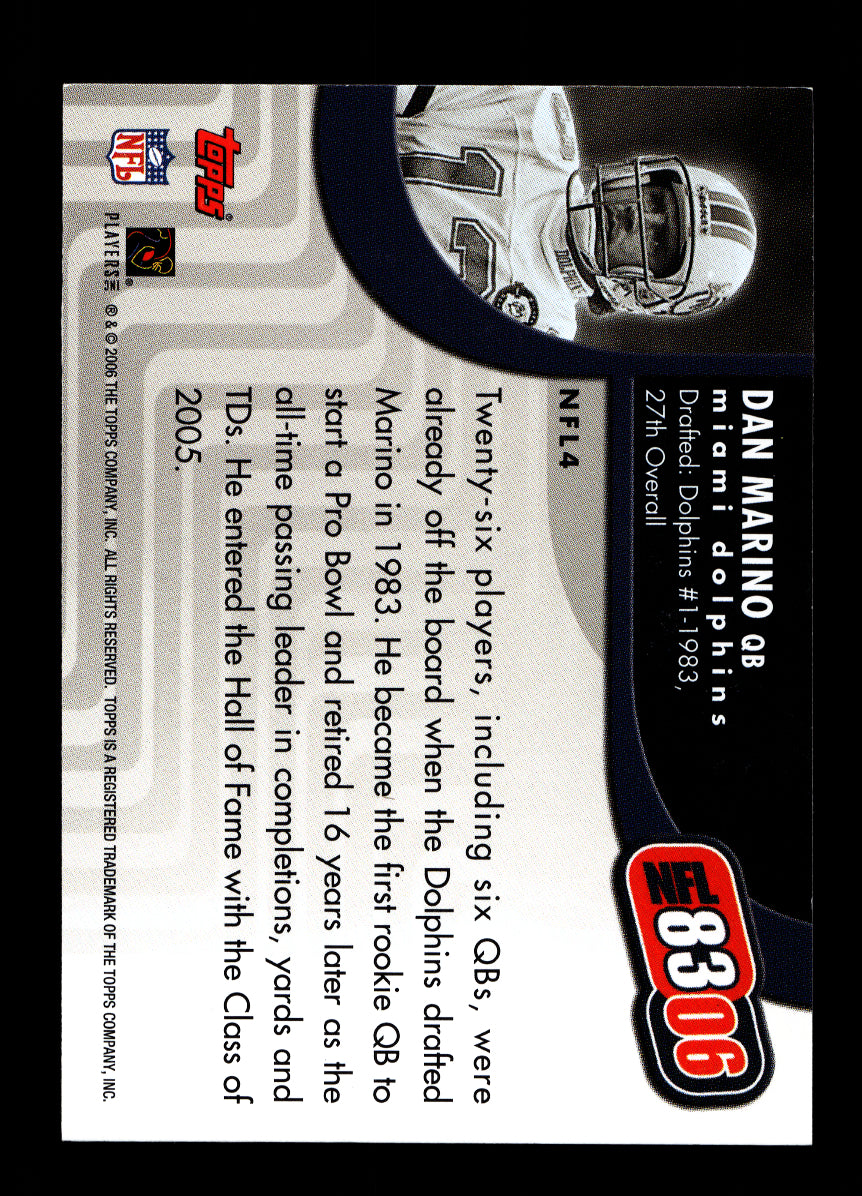 2006 Topps Chrome NFL 8306 #NFL4 Dan Marino (Miami Dolphins)