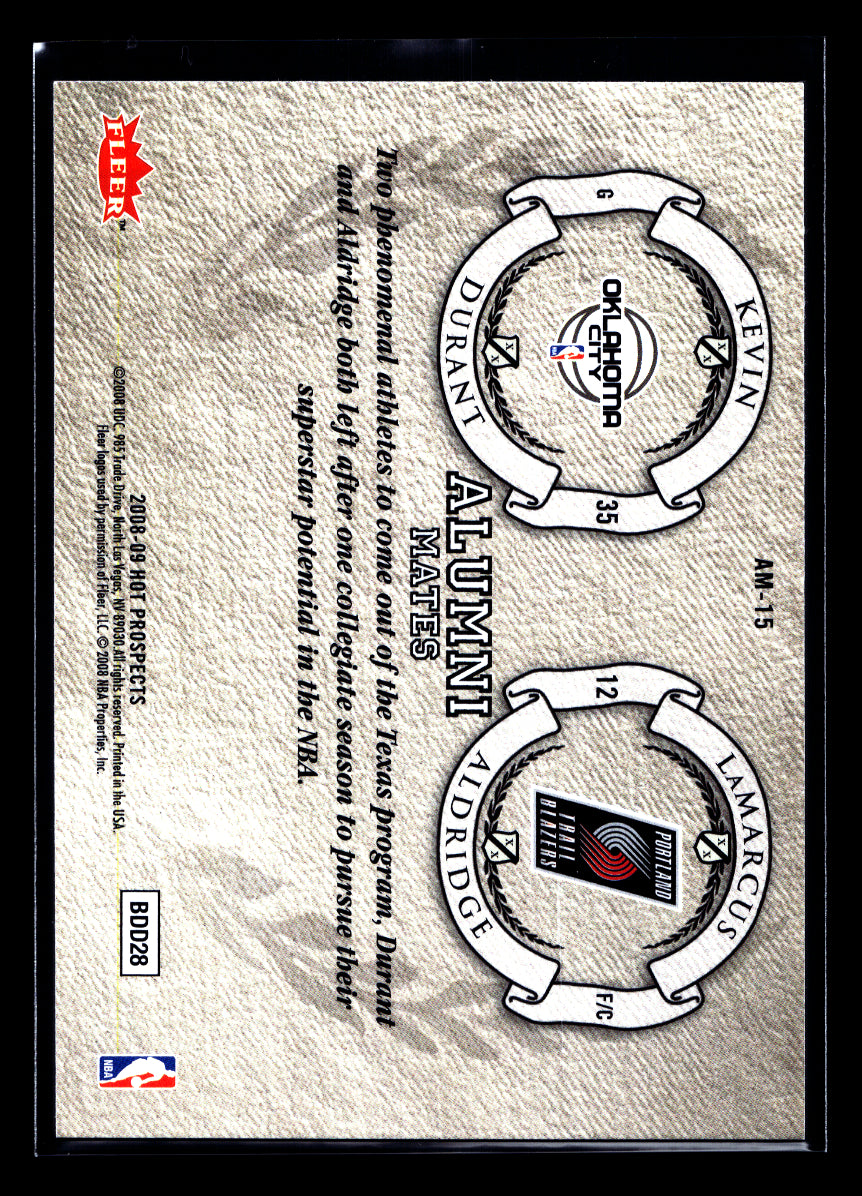 2008-09 Hot Prospects Alumni Mates #AM15 Kevin Durant/LaMarcus Aldridge