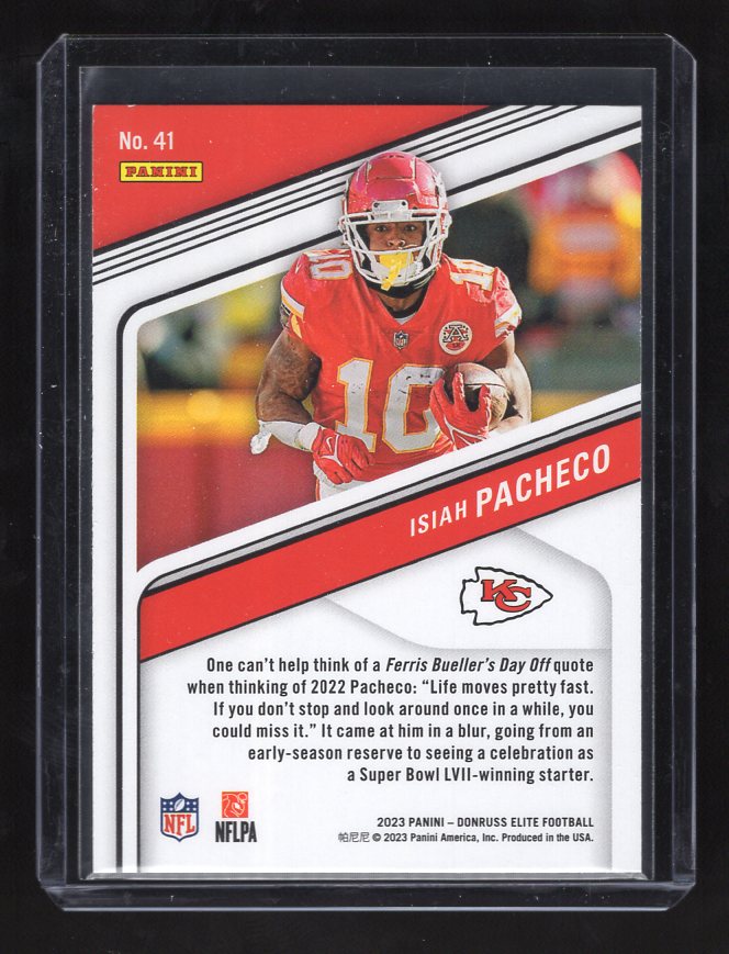 2023 Elite #41 Isiah Pacheco (Kansas City Chiefs)