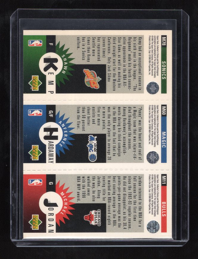 1996-97 UD Collector's Choice Michael Jordan M11 /Kemp M78 /Hardaway M60