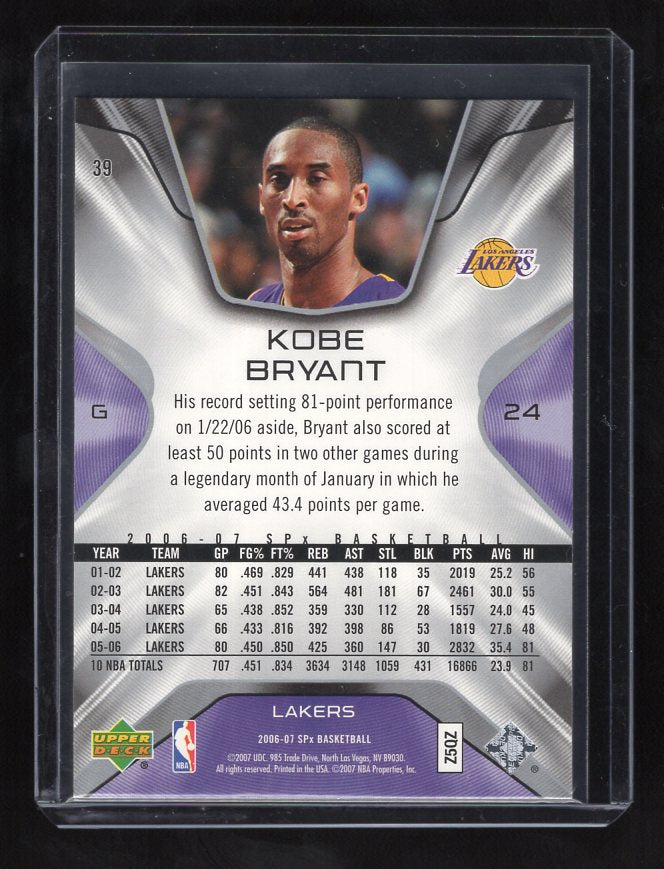2006-07 SPx #39 Kobe Bryant (Los Angeles Lakers)