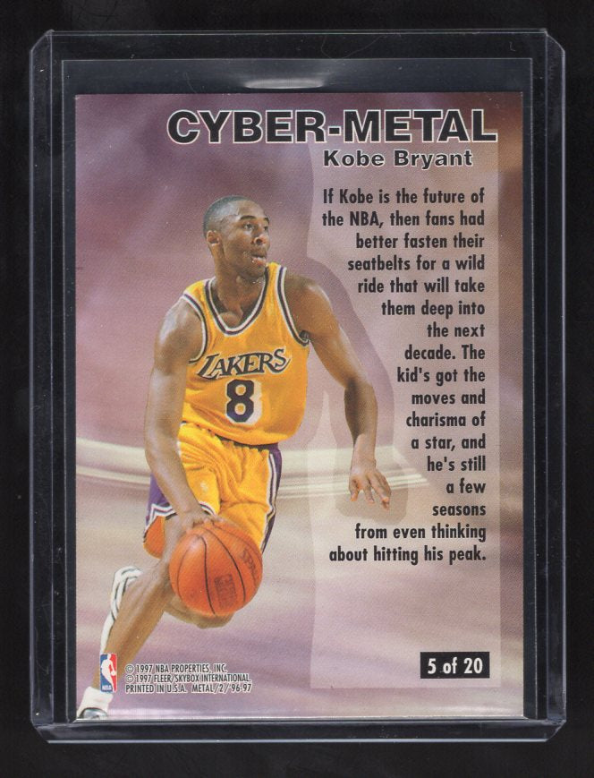 1996-97 Metal Cyber-Metal #5 Kobe Bryant Rookie (Los Angeles Lakers)