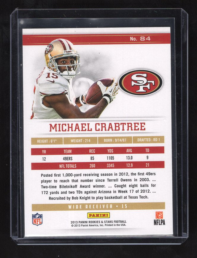 2013 Rookies and Stars #84 Michael Crabtree (San Francisco 49ers)