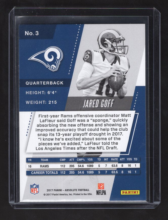 2017 Absolute #3 Jared Goff (Los Angeles Rams)