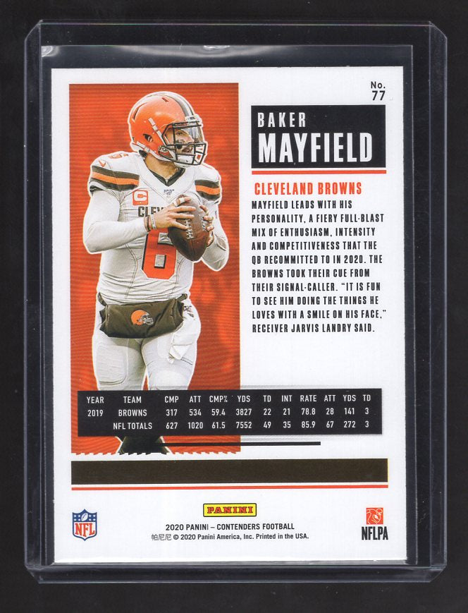 2020 Panini Contenders #77 Baker Mayfield (Cleveland Browns)