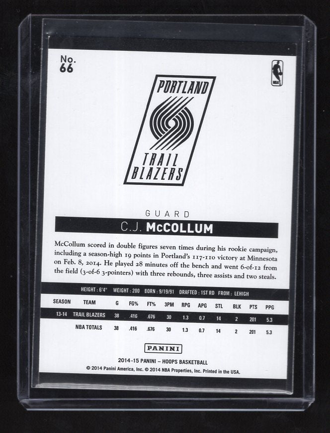 2014-15 Hoops #66 C.J. McCollum (Portland Trail Blazers)