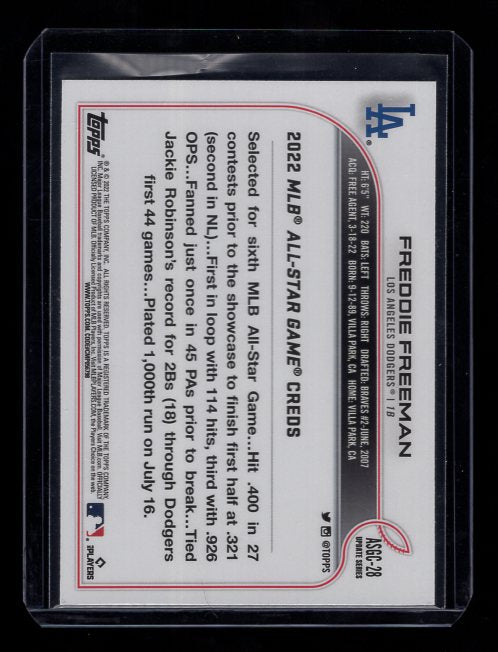 2022 Topps Chrome Update #ASGC-28 Refractor Freddie Freeman (Los Angeles Dodgers)