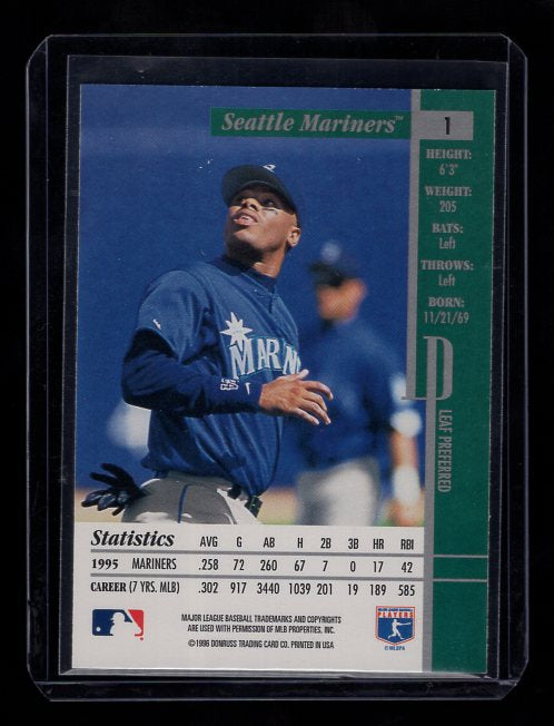 1996 Leaf Preferred #1 Ken Griffey Jr. (Seattle Mariners)