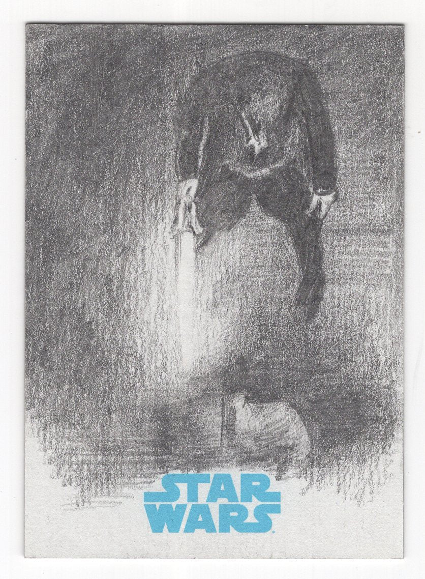 2019 Topps Star Wars The Force Awakens "Luke Skywalker" Sketch by Rich Kunz 1/1