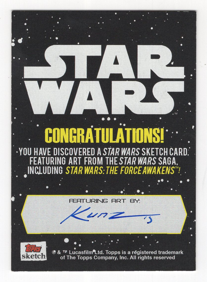 2019 Topps Star Wars The Force Awakens "Luke Skywalker" Sketch by Rich Kunz 1/1