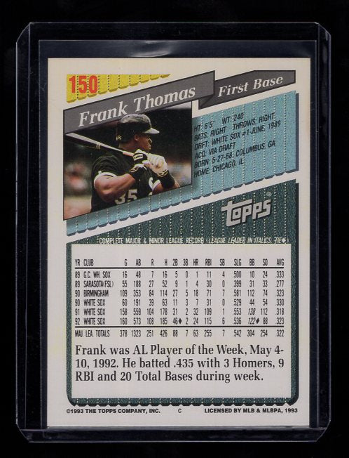 1993 Topps Gold #150 Frank Thomas (White Sox)