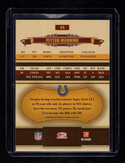 2007 Donruss Classics #44 Peyton Manning (Indianapolis Colts)