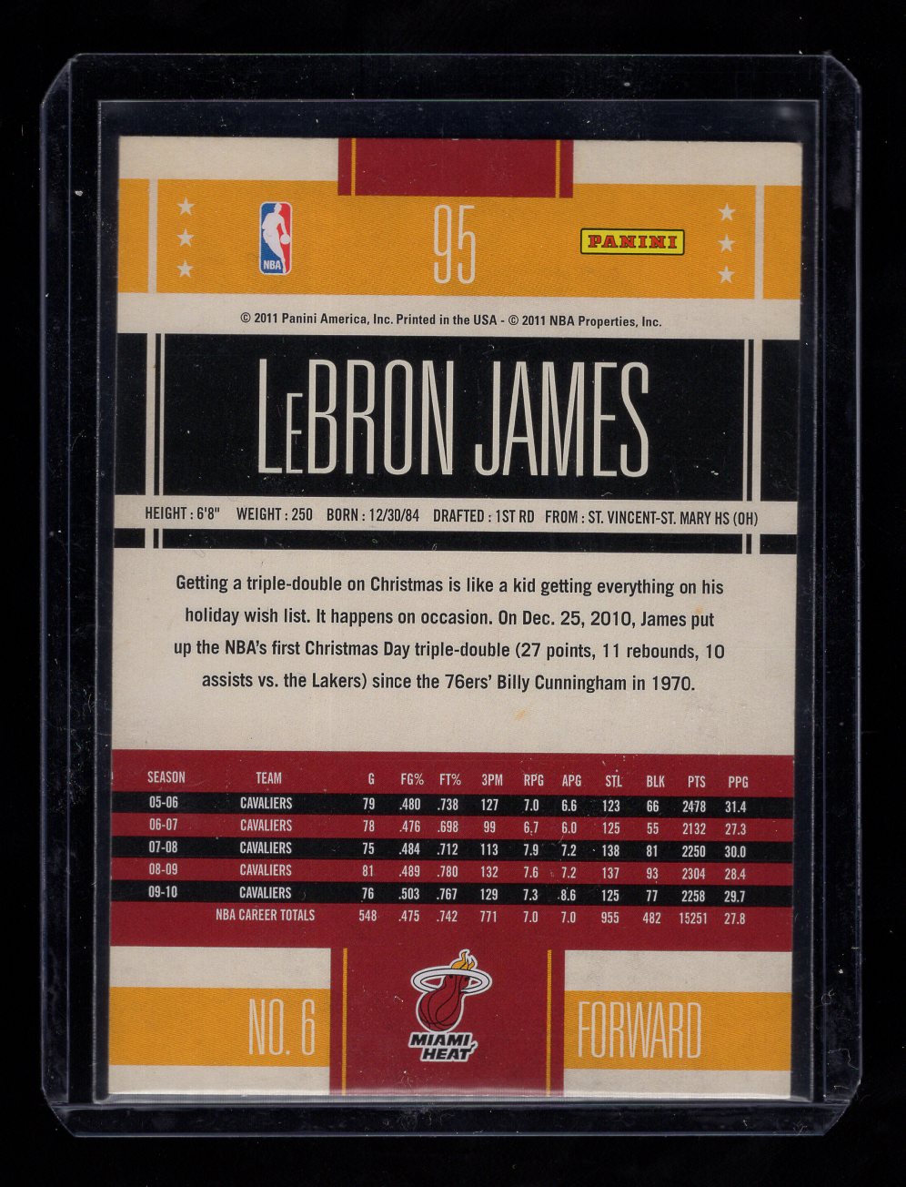 2010-11 Classics #95 LeBron James (Miami Heat)