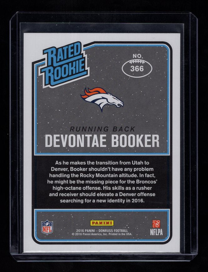 2016 Donruss #366 Devontae Booker Rated Rookie (Denver Broncos)