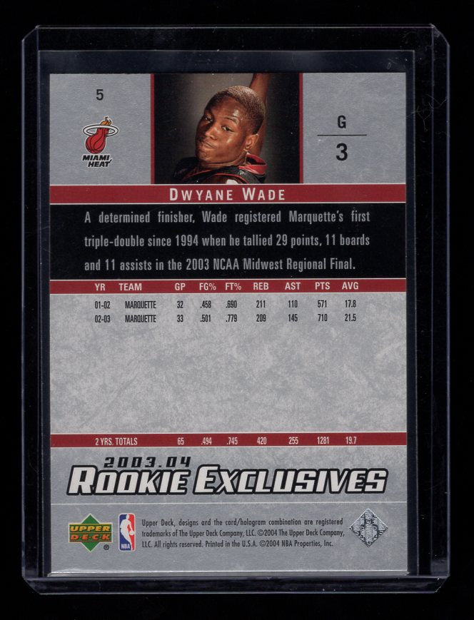2003-04 Upper Deck Rookie Exclusives #5 Dwyane Wade (Miami Heat)