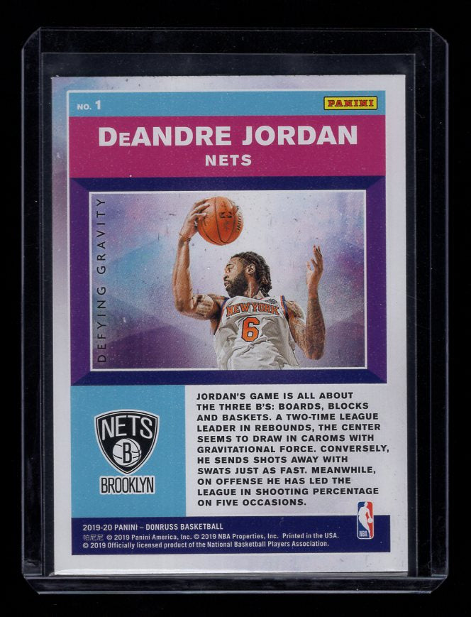 2019-20 Donruss Defying Gravity #1 DeAndre Jordan (Brooklyn Nets)