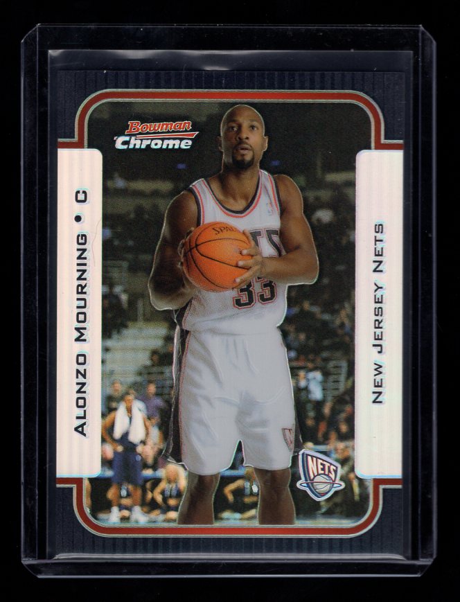 2003-04 Bowman Chrome Refractor #55 Alonzo Mourning #'d 223/300 (New Jersey Nets)