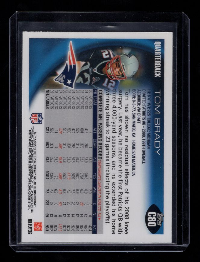 2010 Topps Chrome #C80 Tom Brady (New England Patriots)